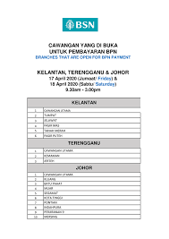 Bank simpanan nasional cawangan jaya gading, bandar baru jaya gading, 26070, kuantan, pahang. Senarai Waktu Operasi Pembayaran Bpn Di Bsn Terpilih Hujung Minggu Dilanjutkan Joquz