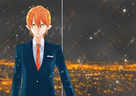 Manga art yellow eyes touken ranbu manga black hair boy manga games dxd character art. Hd Wallpaper Anime Original Boy City Light Night Orange Hair Yellow Eyes Wallpaper Flare