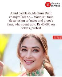 Madhuri Dixit's shift in positioning has sparked disappointment among her  followers, many of whom had expected a full-fledged dance performance.  Tickets price range from Rs 13,291 to Rs 44,304.