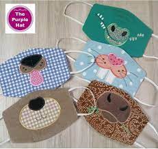 In The Hoop Ith Kids Face Or Dust Mask 01 5x7 Machine Embroidery One Size Five Applique Designs Comfortable Fit Washable Reusable Em 2021 Mascara Para Criancas Travesseiros De Animais Mascara Infantil