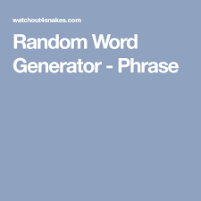 Random Word Generator Phrase Words Generation Writing Resources