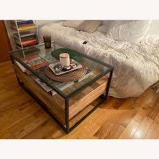 Shop used west elm coffee tables on sale on kaiyo. West Elm Box Frame Storage Coffee Table Aptdeco