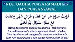 Niat puasa hari kesembilan muharam (hari tasu'a) ialah: Niat Puasa Enam Dan Puasa Ganti