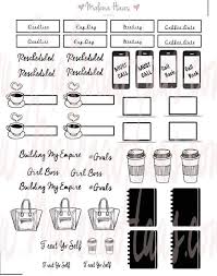 Black And White Girl Boss Planner Stickers Printable For Etsy In 2021 Girl Boss Planner Printable Planner Stickers Planner Stickers