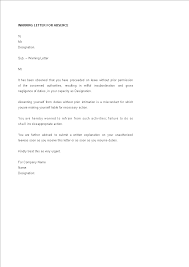 How to write a work absence email or letter your work excuse letter can be sent via paper or email. Absence Warning Letter Format Templates At Allbusinesstemplates Com