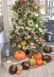 Autumn Thanksgiving Tree With Pumpkins Home With Holliday Thanksgiving Tree Fall Christmas Tree Christmas Tree Decorations