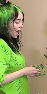 Singers, billie eilish, american, black and white. Phone Billie Eilish Wallpaper Green Hair