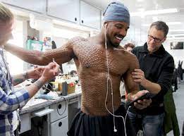 Makeup artist joel harlow created killmonger's hashmarks for the movie. Michael B Jordan Having His Make Up Applied On Black Panther 2018 Moviesinthemaking