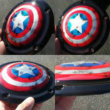 3d Captian America Shield Derby Cover More At Www Newdimension Mobi Softail Harley Davidson Motorcycles Harley Davidson
