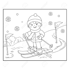 Jpeg, size this barbapapa skiing coloring pages for individual and noncommercial use only, the copyright. Coloring Page Outline Of Cartoon Boy Skiing Royalty Free Cliparts Vectors And Stock Illustration Image 99432493