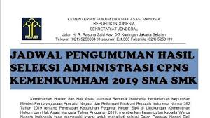 Mengumpulkan berkas dan menjalani seleksi administrasi. Pengumuman Hasil Seleksi Administrasi Cpns Kemenkumham 2019 Sma Smk Di Link Resmi Catat Tanggalnya Tribun Timur
