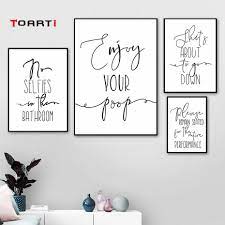 Wall art home quotes funny. Funny Toilet Quotes Calligraphy Poster Print Canvas Picture Black White Vintage Wall Art Picture Bathroom Wash Room Home Decor Buy At The Price Of 3 99 In Aliexpress Com Imall Com