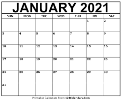 Free to download and print. Printable January 2021 Calendar Templates 123calendars Com