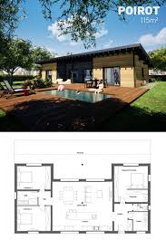 Building A House Discover Plan Maison Bois Contemporaine Plans Dune Maison Bois De Plain Pied En U Denviron 115m Habitables Toi In 2020 Haus Haus Plane Haus Bungalow