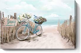 Living room canvas wall art manufactured and crafted at enjoy canvas is made to fit any interior design style out there. Buy Ocean Wall Art For Bedroom Coastal Canvas Print Seascape Picture Framed Teal Aqua Sea Painting Shoreside Artwork For Bathroom Living Room Home Decor Beach Theme Decorations Turquoise 24x16inch Online In Indonesia