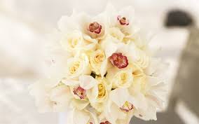 Orchids make for a totally unique accent in any style of bouquet, whether you're planning a romantic, modern, eclectic, or formal celebration. Download Wallpapers Bouquet Of Orchids And Roses White Orchids White Roses Wedding Bouquet Beautiful Flowers For Desktop Free Pictures For Desktop Free