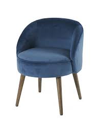 Comparez les prix et achetez en ligne pas cher. Fauteuil Honore Velours Bleu Nuit Hanjel Han 519001