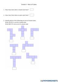 Children have to fold the cube template in a variety of different ways to get the finished shape. Nets Of Cubes Worksheet