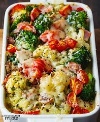 Casserole De Chou Fleur De Brocoli Et De Jambon Au Fromage Qu Est Ce Qui Mijote De Kraft Recipe Veggie Casserole Vegetable Recipes Easy Rice Recipes