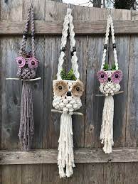 Diy Macrame Owl Plant Hanger Pattern Owl Plant Holder Photo Tutorial Learn To Macrame Pdf Instructions In 2021 Macrame Plant Hanger Patterns Macrame Owl Macrame Patterns Tutorials