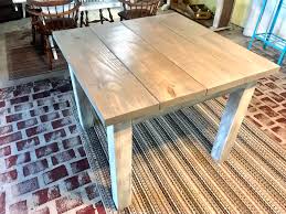 This design has a wide, 0.87 rectangular tabletop with grooved details and a rich oak finish ( a great contrast for that vintage white stoneware you found last week). Square Farmhouse Table Rustic Farmhouse Table With Gray Top Gray White Wash Base Wooden Dining Table Small Farmhouse Table