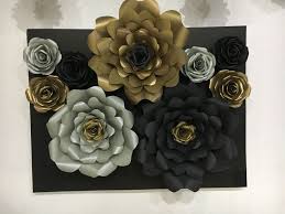 Black And Gold Paper Flowers Black Gold And Silver Paper Flower Vintage Gellediy Hand Made Paper Flower By Gellediy Nurse Paper Flowers Silver Paper How To Make Paper