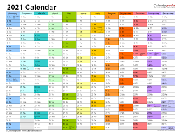 These are dynamic calendar templates so you can update it with a drop down selection. 2021 Calendar Free Printable Excel Templates Calendarpedia