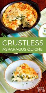 A Crustless Asparagus Quiche With Baby Spinach Leaves That S Simple To Make It S A Delic Asparagus Quiche Recipes Quiche Recipes Easy Quiche Recipes Crustless