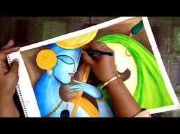 Modern Art Of Radha Krishna Water Colour Poster Colour Drawing Youtube In 2020 Colorful Drawings Poster Color Painting Painting Art Projects