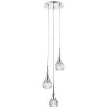 Related:3 light pendant light fixture. Contemporary 3 Light Ceiling Pendant Cluster In Polished Chrome