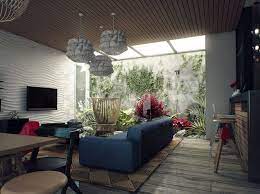 When building the s house, simple projects architecture had to work with a very limited site area. Homes With Small Courtyards Apartment Living Room Design Living Room Designs Skylight Living Room