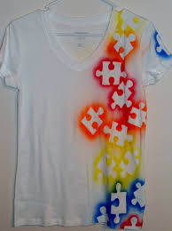 Spray Paint Puzzle Piece Shirt Do It Yourself Crafts Diy Fashion Diy Shirt