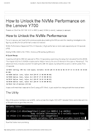 Can someone can help with unlocked bios for lenovoy700 15isk? Geektech How To Unlock The Nvme Performance On The Lenovo Y700 Pobierz Pdf Z Docer Pl