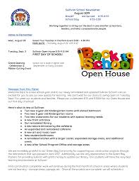 Sullivan School Newsletter ​August 2019 FIRST DAY OF SCHOOL!