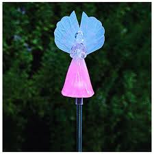 Forever Gifts Four Seasons Courtyard Fiber Optic Wings Angel Solar Stake Light Color Tv160322