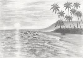 Learn to draw a sunset. Beach Sunset Sketch At Paintingvalley Com Explore Collection Of Beach Sunset Sketch
