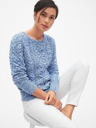 Cable Knit Crewneck Pullover Sweater Gap Sweater Outfit Blue Sweater Outfit Sweaters For Women