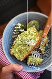 Easy Kiwifruit Cake With Coconut Pandan Simple Tasty Good Kiwi Cake Tea Cakes Kiwi Fruit