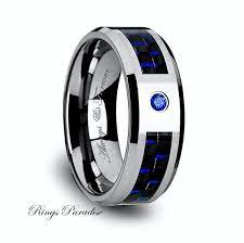 8mm Tungsten Ring Mens Tungsten Wedding Band Tungsten Etsy Blue Tungsten Ring Rings For Men Carbon Fiber Rings