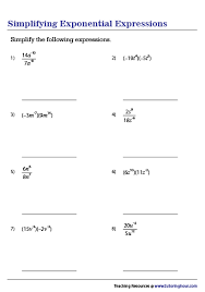 Worksheet Simplifying Expressions With Exponents In 2020 Simplifying Expressions Simplifying Expressions With Exponents Exponent Worksheets