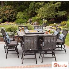 Agio Paris 9 Piece High Dining Fire Pit Set Costco Uk