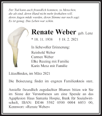Renate weber este de profesie avocat si in prezent europarlamentar roman din partea pnl. Traueranzeigen Von Renate Weber Mittelhessen Gedenkt De