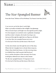 O say can you see by the dawn's early light,what so proudly we hailed at the twilight's last gleaming,whose broad stripes and bright stars through the perilous fighto'er the ramparts we watched. The Star Spangled Banner Lyrics Student Handouts Star Spangled Banner Star Spangled National Anthem Words