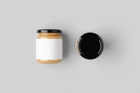 Download Peanut Almond Nut Butter Jar Mockup With Blank Label Wall Mural Wallpaper Murals Shablon