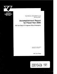 Accomplishment Report For Fiscal Year 2000 Pages 1 50