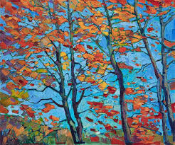 Oil Painting Inspired By Fall Colors In Vermont By Impressionist Artist Erin Hanson Art Painting Tree Art Art