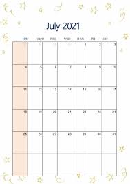 2021 monthly calendar template word; Free Download July 2021 Printable Calendar Templates Pdf