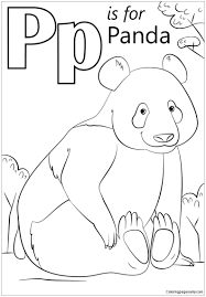 Here's a set of free printable alphabet letter images for you to download and print. Letter P Is For Panda Coloring Pages Alphabet Coloring Pages Coloring Pages For Kids And Adults