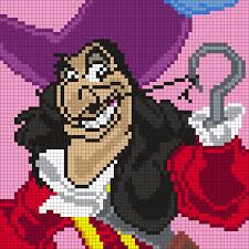Captain Hook Square Kandi Pattern Disney Cross Stitch Patterns Disney Cross Stitch Pony Bead Patterns