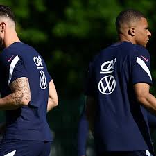 Kylian mbappe, a blur of blue and red. Brewing Feud Between France S Kylian Mbappe And Olivier Giroud Goes Public France The Guardian